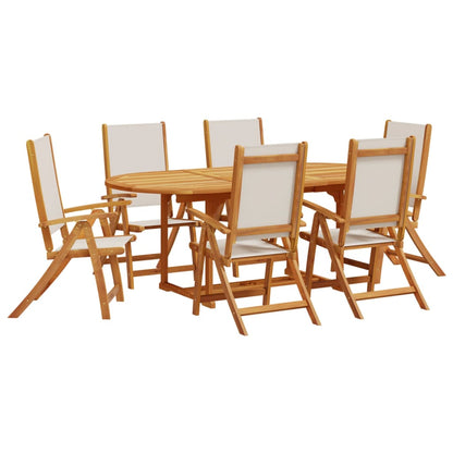 Ensemble à Manger de jardin 7pcs bois d'acacia solide textilène