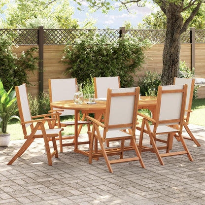 Ensemble à Manger de jardin 7pcs bois d'acacia solide textilène