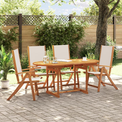 Ensemble à manger de jardin 5pcs bois d'acacia solide textilène