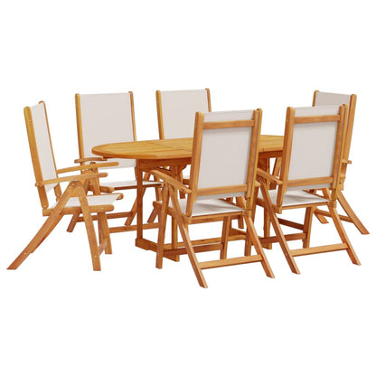 Ensemble à Manger de jardin 7pcs bois d'acacia solide textilène