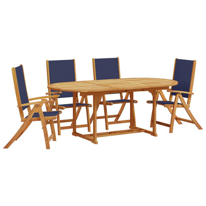 Ensemble à manger de jardin 5pcs bois d'acacia solide textilène