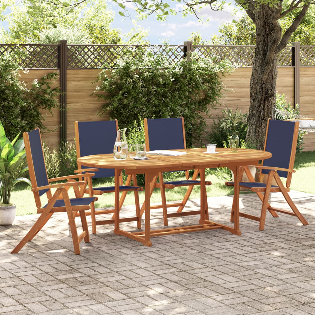 Ensemble à manger de jardin 5pcs bois d'acacia solide textilène