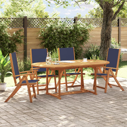 Ensemble à manger de jardin 5pcs bois d'acacia solide textilène