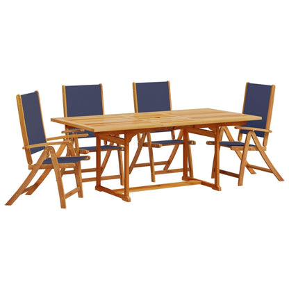 Ensemble à manger de jardin 5pcs bois d'acacia solide textilène