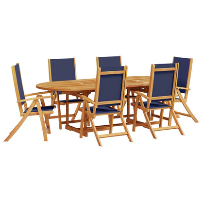 Ensemble à Manger de jardin 7pcs bois d'acacia solide textilène