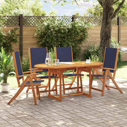 Ensemble à manger de jardin 5pcs bois d'acacia solide textilène