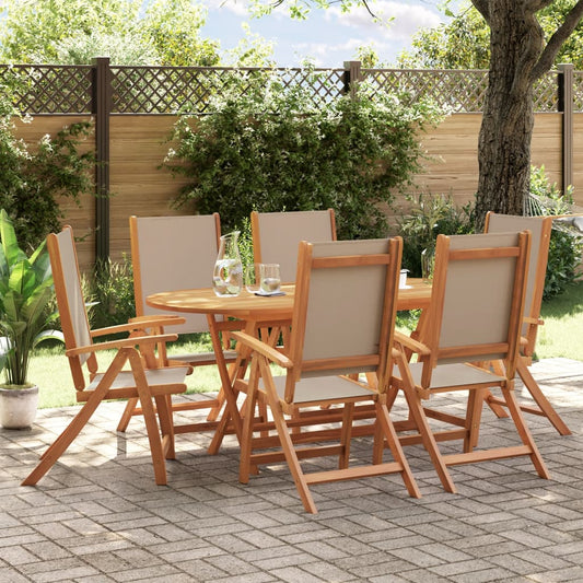 Ensemble à Manger de jardin 7pcs bois d'acacia solide textilène