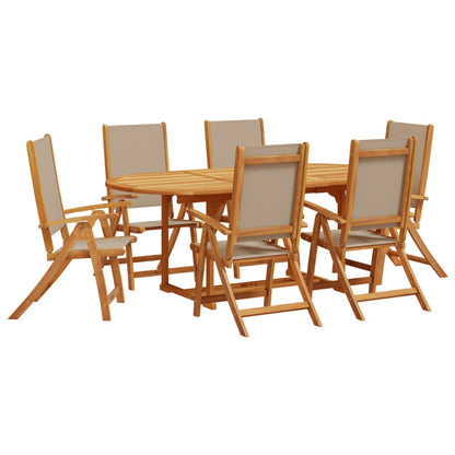 Ensemble à Manger de jardin 7pcs bois d'acacia solide textilène