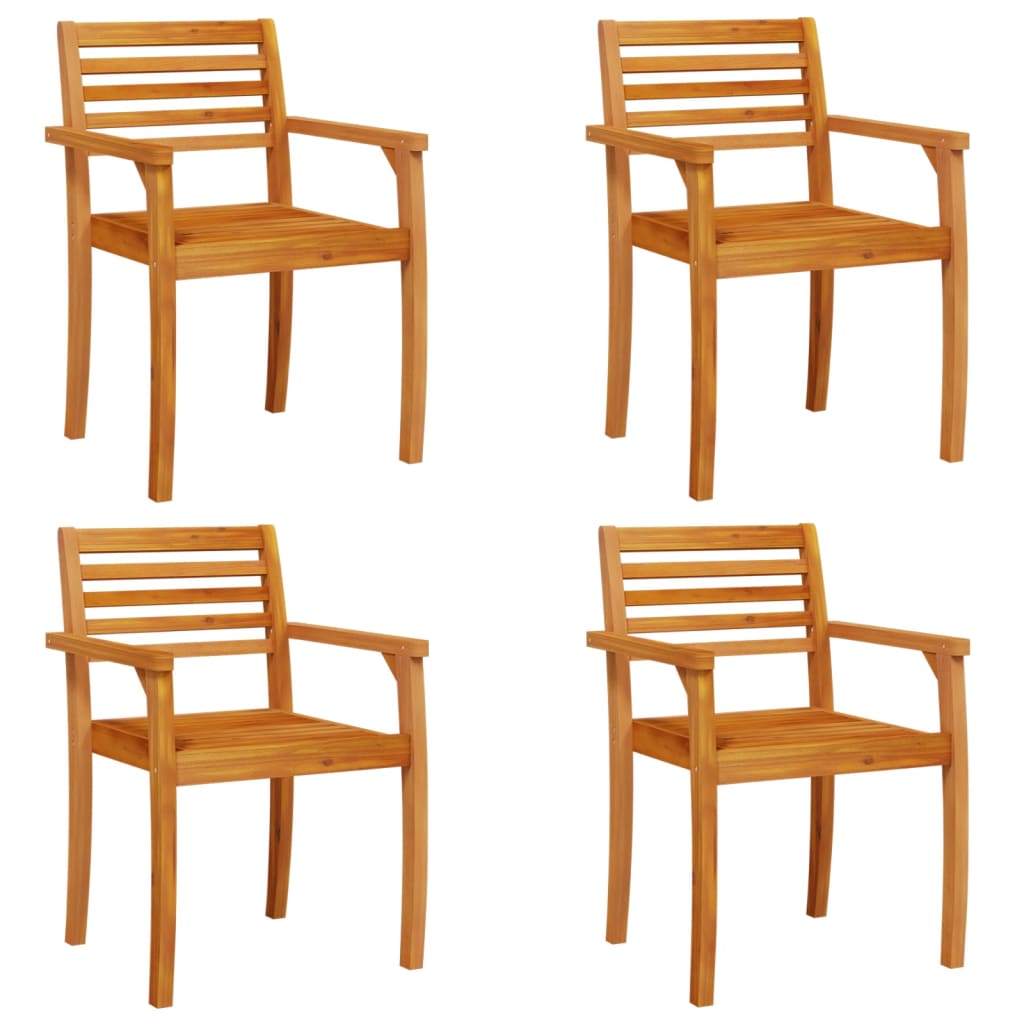 Chaises de jardin lot de 4 59x55x85 bois massif d'acacia