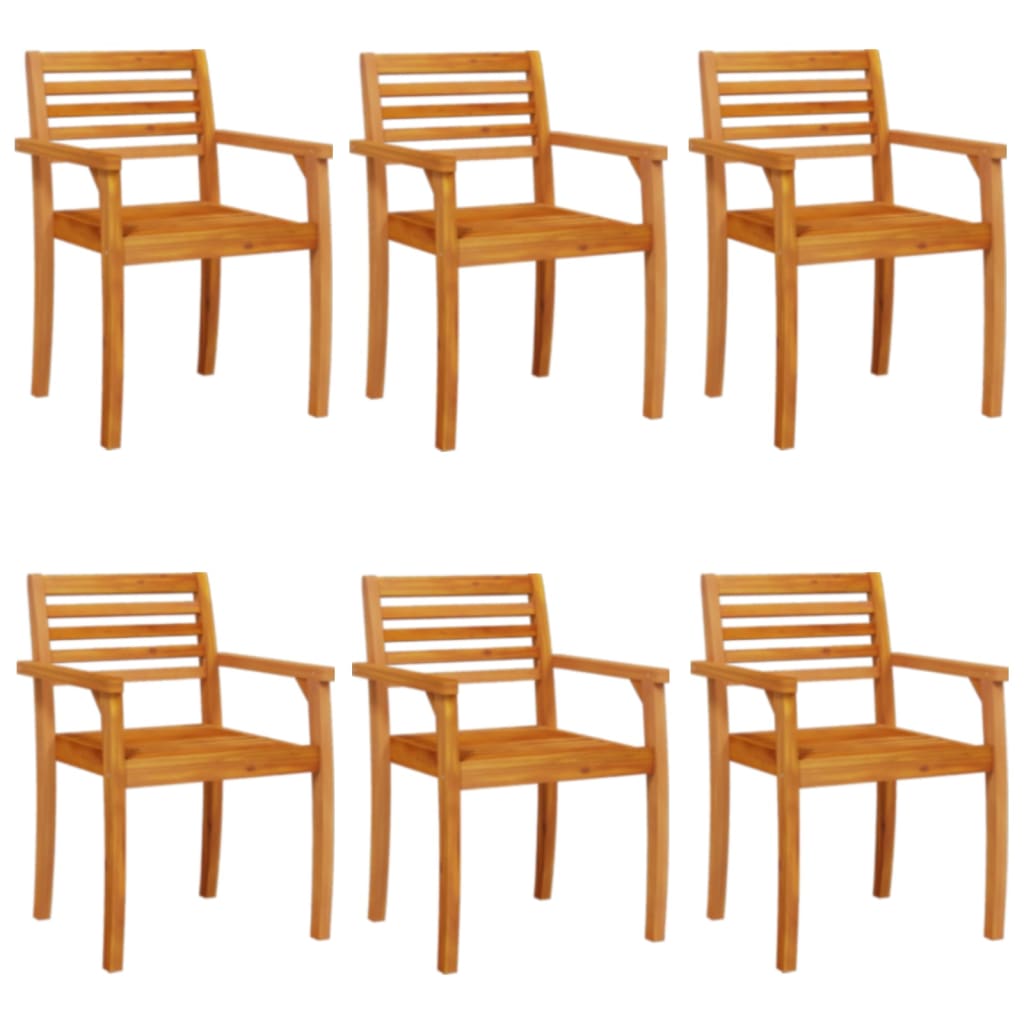 Chaises de jardin lot de 6 59x55x85 bois massif d'acacia