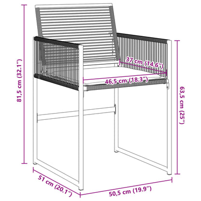 Chaises de jardin lot de 4 avec coussins noir résine tressée