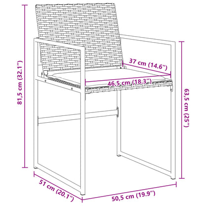 Chaises de jardin lot de 4 avec coussins noir résine tressée