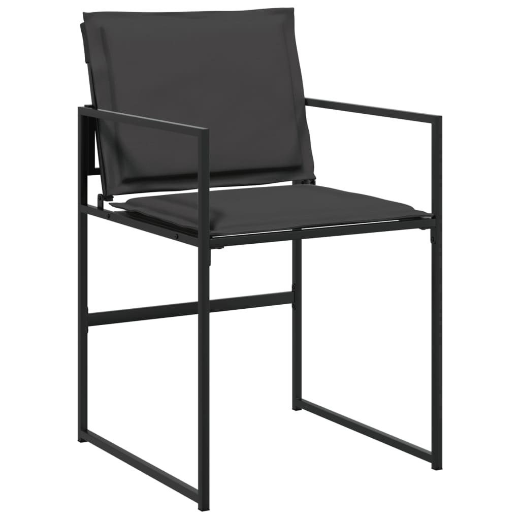 Chaises de jardin et coussins lot de 4 noir acier et textilène