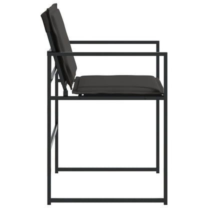 Chaises de jardin et coussins lot de 4 noir acier et textilène