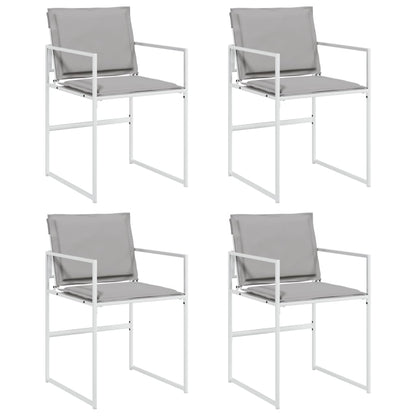 Chaises de jardin avec coussins lot de 4 blanc acier/textilène