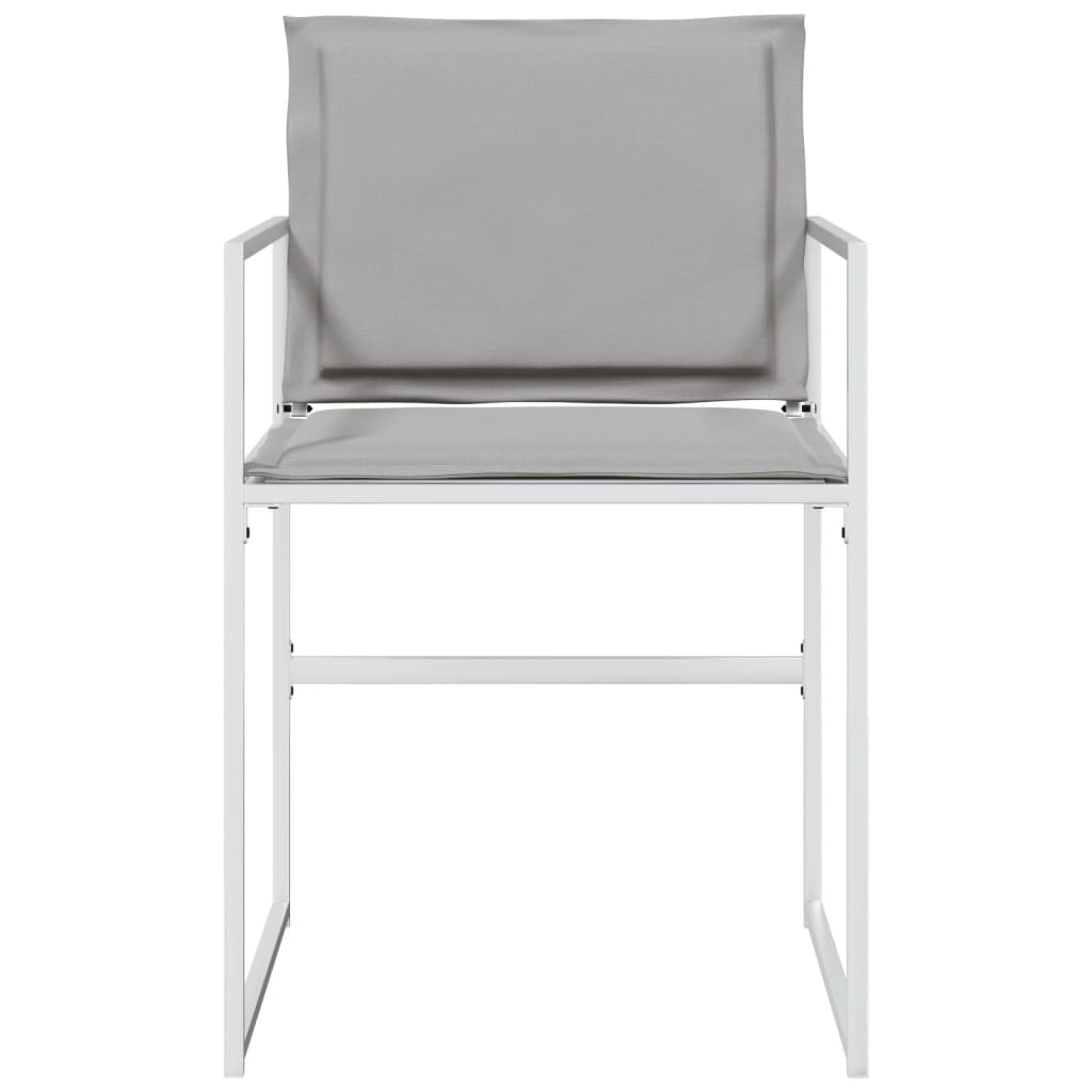 Chaises de jardin avec coussins lot de 4 blanc acier/textilène