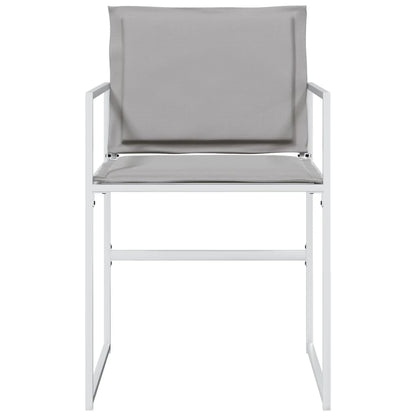 Chaises de jardin avec coussins lot de 4 blanc acier/textilène