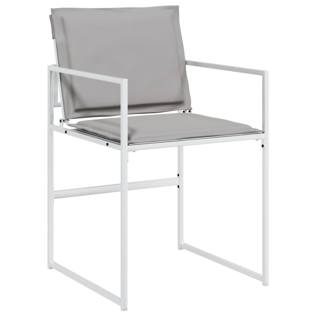 Chaises de jardin avec coussins lot de 4 blanc acier/textilène