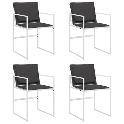 Chaises de jardin avec coussins lot de 4 blanc acier/textilène