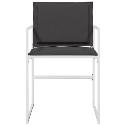 Chaises de jardin avec coussins lot de 4 blanc acier/textilène