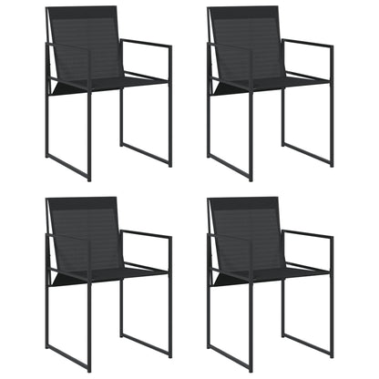 Chaises de jardin 4 pcs noir acier et textilène