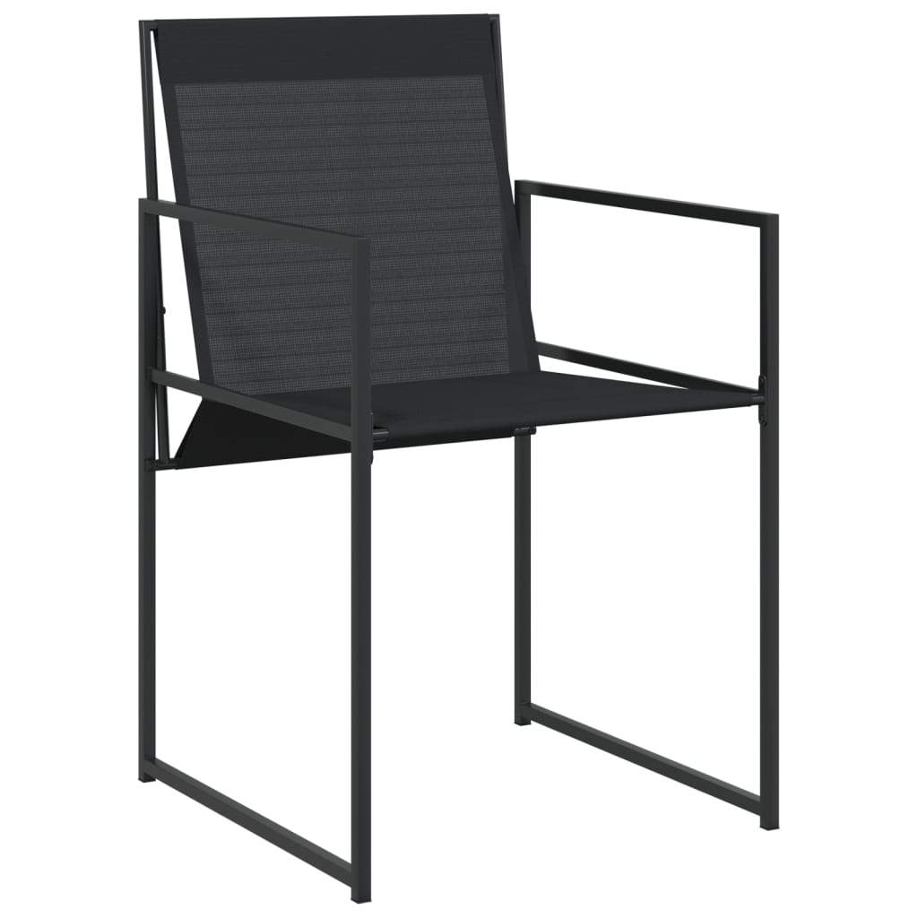 Chaises de jardin 4 pcs noir acier et textilène