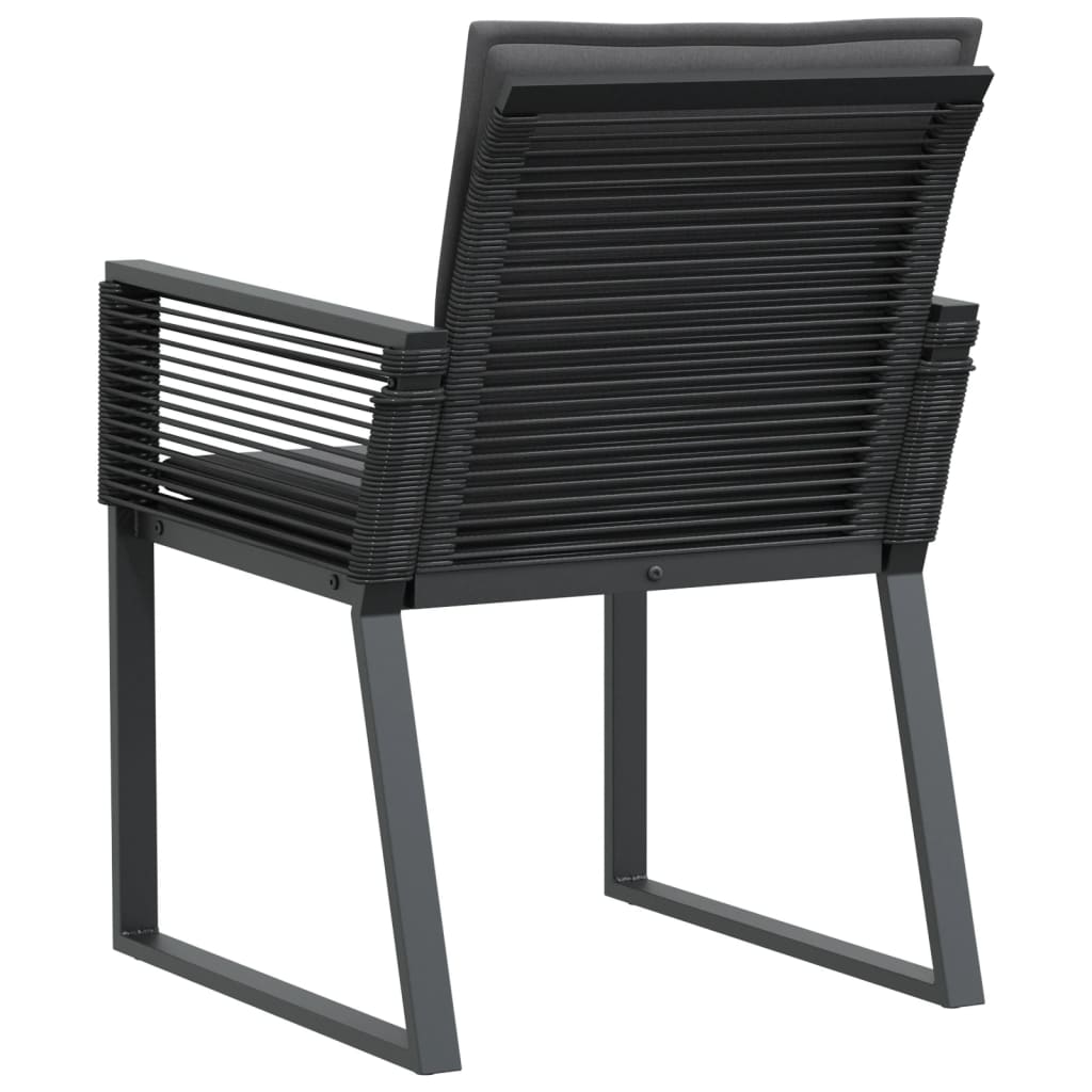 Chaises de jardin avec coussins lot de 2 noir résine tressée