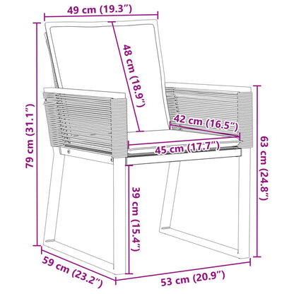 Chaises de jardin avec coussins lot de 2 noir résine tressée