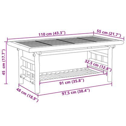 Table basse 110x55x45 cm bambou