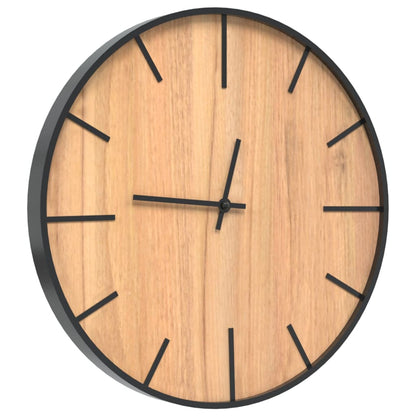 Horloge murale marron Ø39 cm fer et bois d'ingénierie