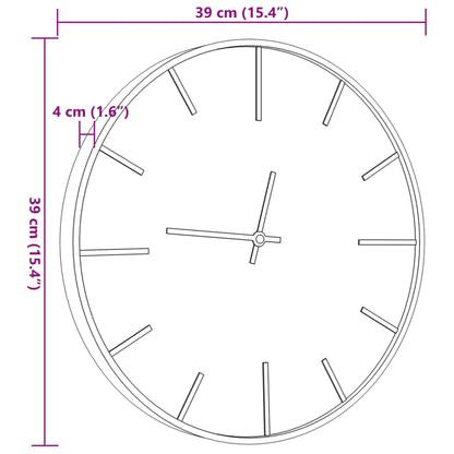 Horloge murale marron Ø39 cm fer et bois d'ingénierie