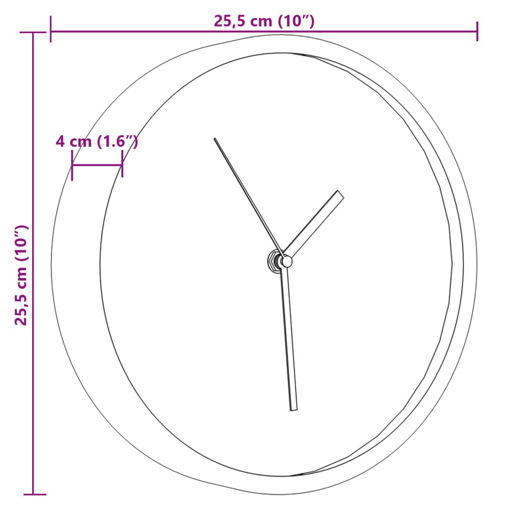 Horloge murale rose Ø25,5 cm polystyrène et verre