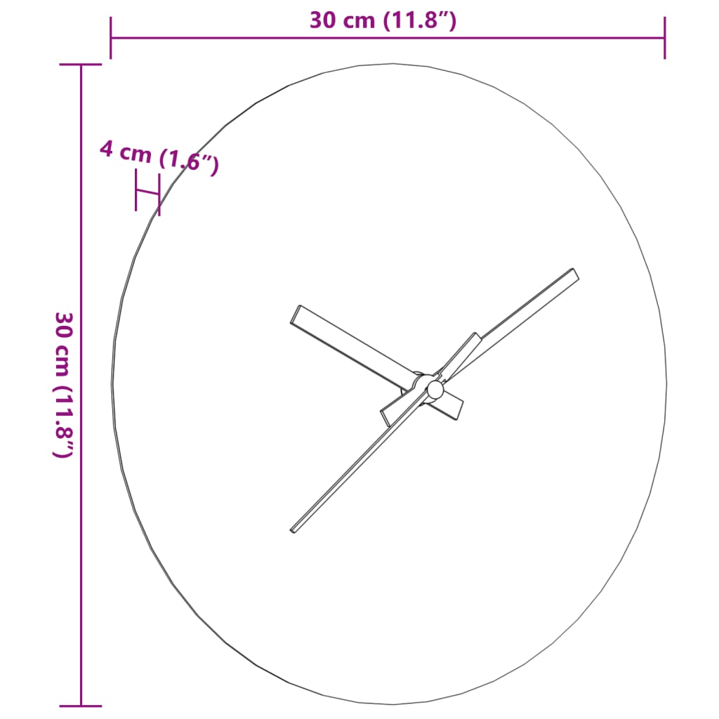 Horloge murale et échelles et aiguilles lumineuses marron Ø30cm