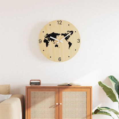 Horloge murale jaune et noir Ø30 cm bois d'ingénierie