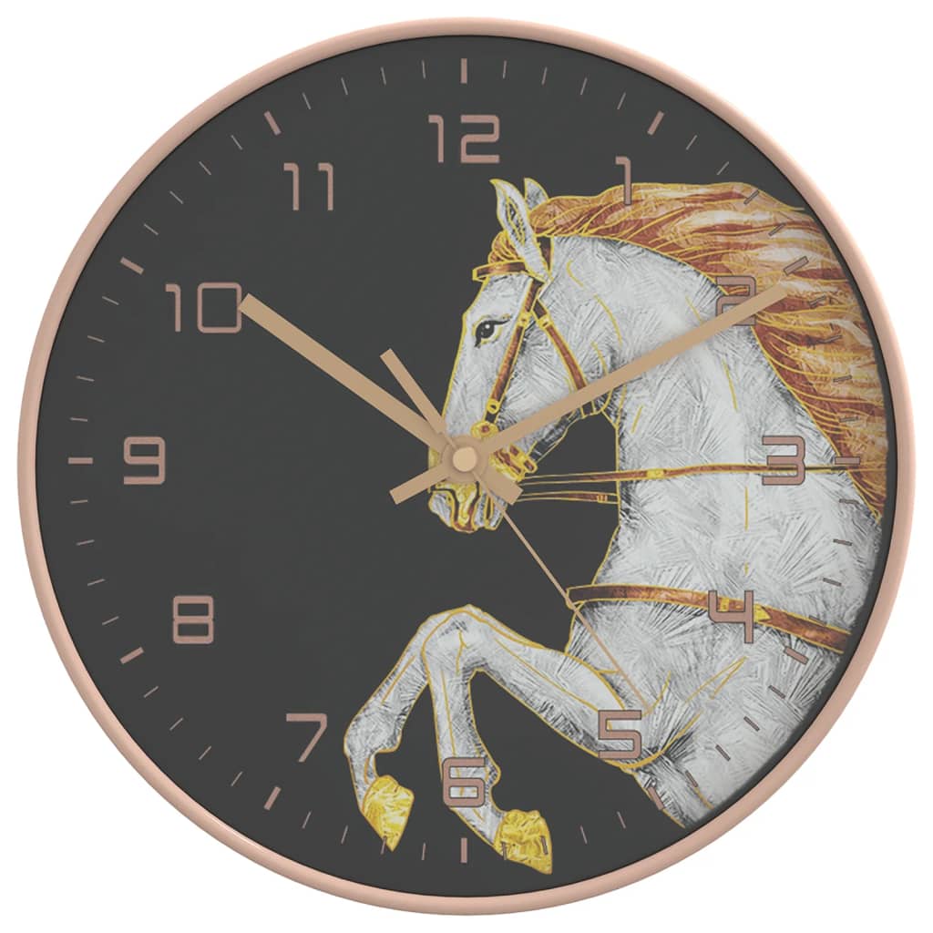 Horloge murale doré et blanc Ø29,5 cm polystyrène et verre