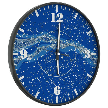 Horloge murale et échelles et aiguilles lumineuses bleu Ø30 cm