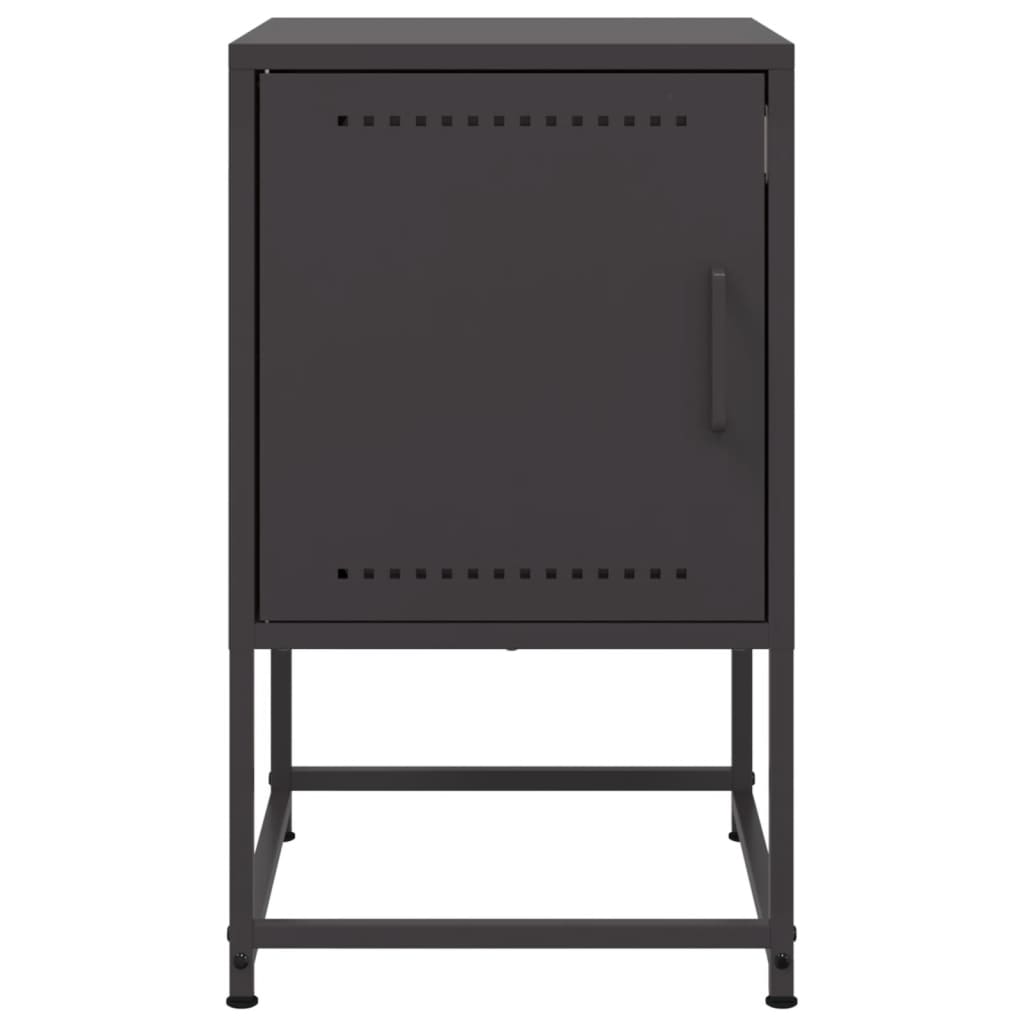 Tables de chevet 2 pcs noir 36x39x60,5 cm acier