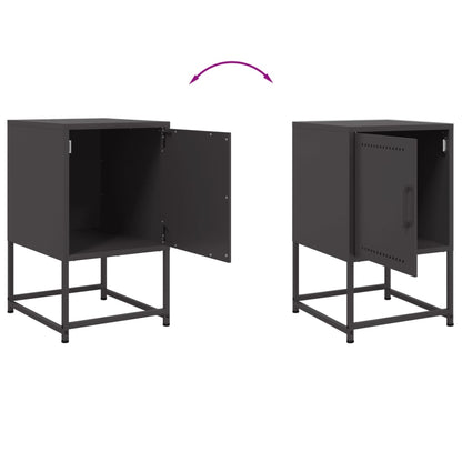 Tables de chevet 2 pcs noir 36x39x60,5 cm acier