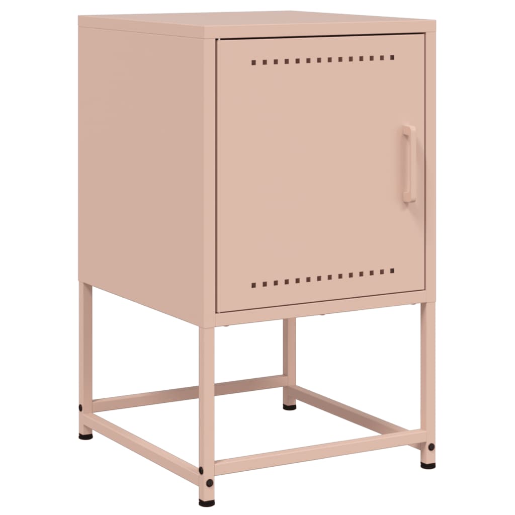 Tables de chevet 2 pcs rose 36x39x60,5 cm acier