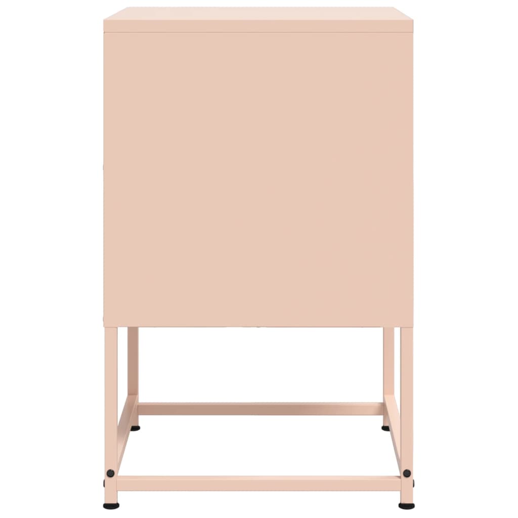 Tables de chevet 2 pcs rose 36x39x60,5 cm acier