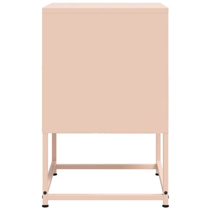 Tables de chevet 2 pcs rose 36x39x60,5 cm acier