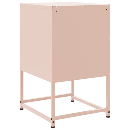 Tables de chevet 2 pcs rose 36x39x60,5 cm acier