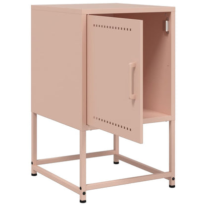 Tables de chevet 2 pcs rose 36x39x60,5 cm acier