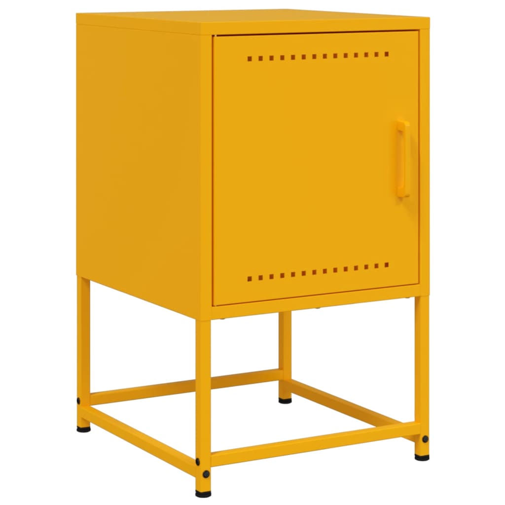 Table de chevet jaune moutarde 36x39x60,5 cm acier