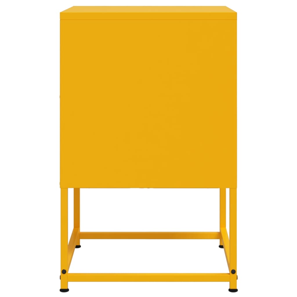 Table de chevet jaune moutarde 36x39x60,5 cm acier