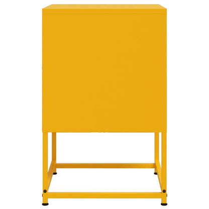 Table de chevet jaune moutarde 36x39x60,5 cm acier