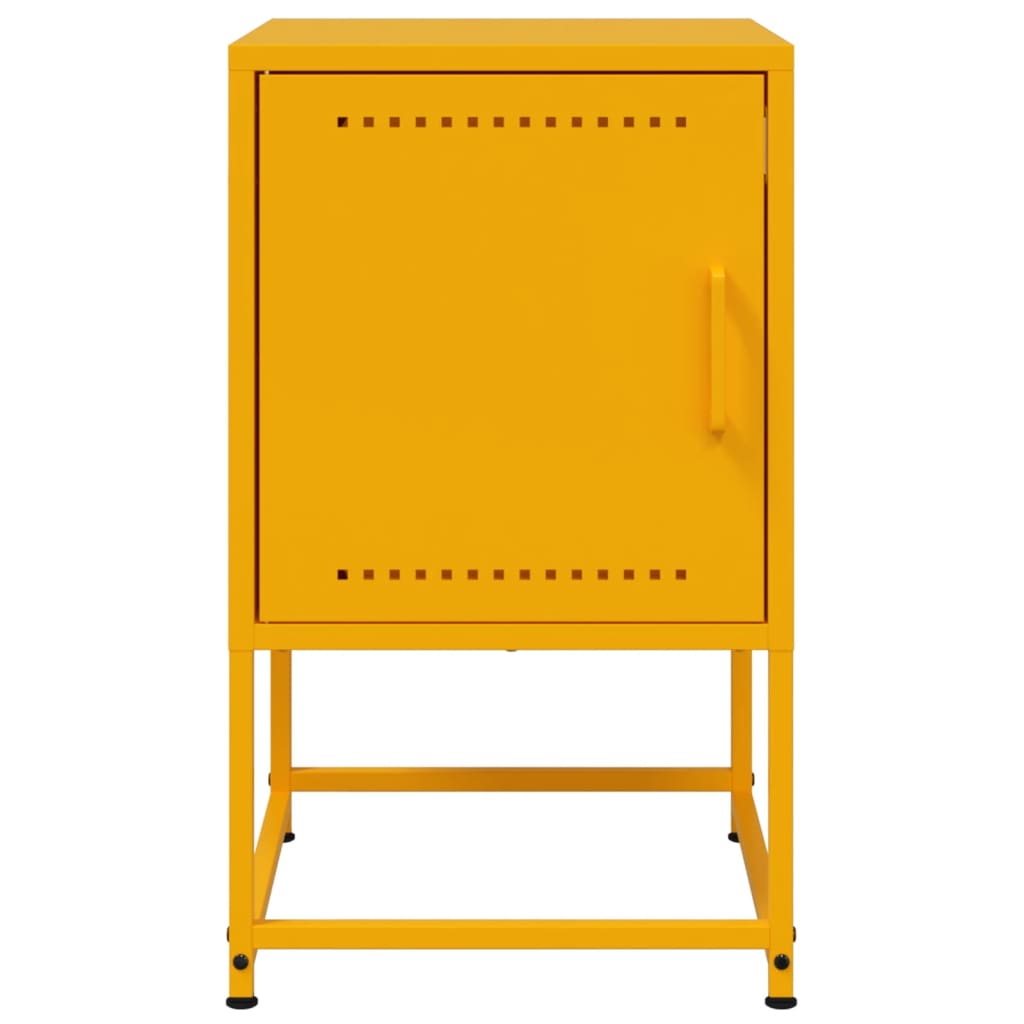 Tables de chevet 2 pcs jaune moutarde 36x39x60,5 cm acier