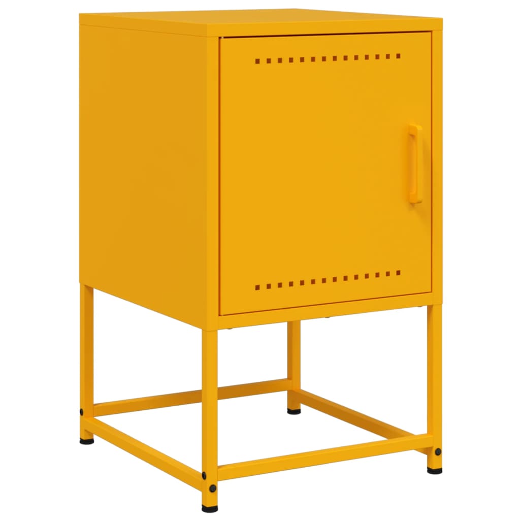 Tables de chevet 2 pcs jaune moutarde 36x39x60,5 cm acier