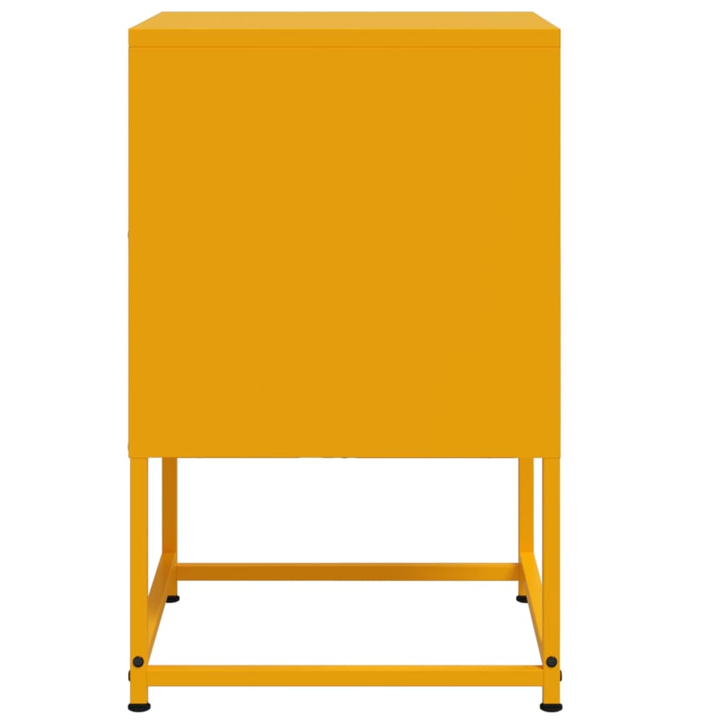 Tables de chevet 2 pcs jaune moutarde 36x39x60,5 cm acier