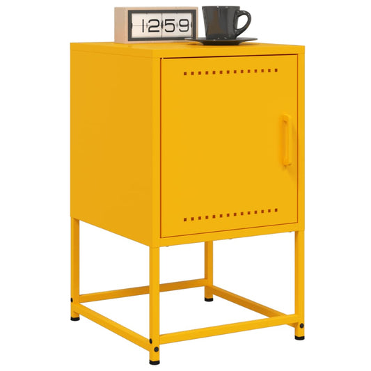 Tables de chevet 2 pcs jaune moutarde 36x39x60,5 cm acier